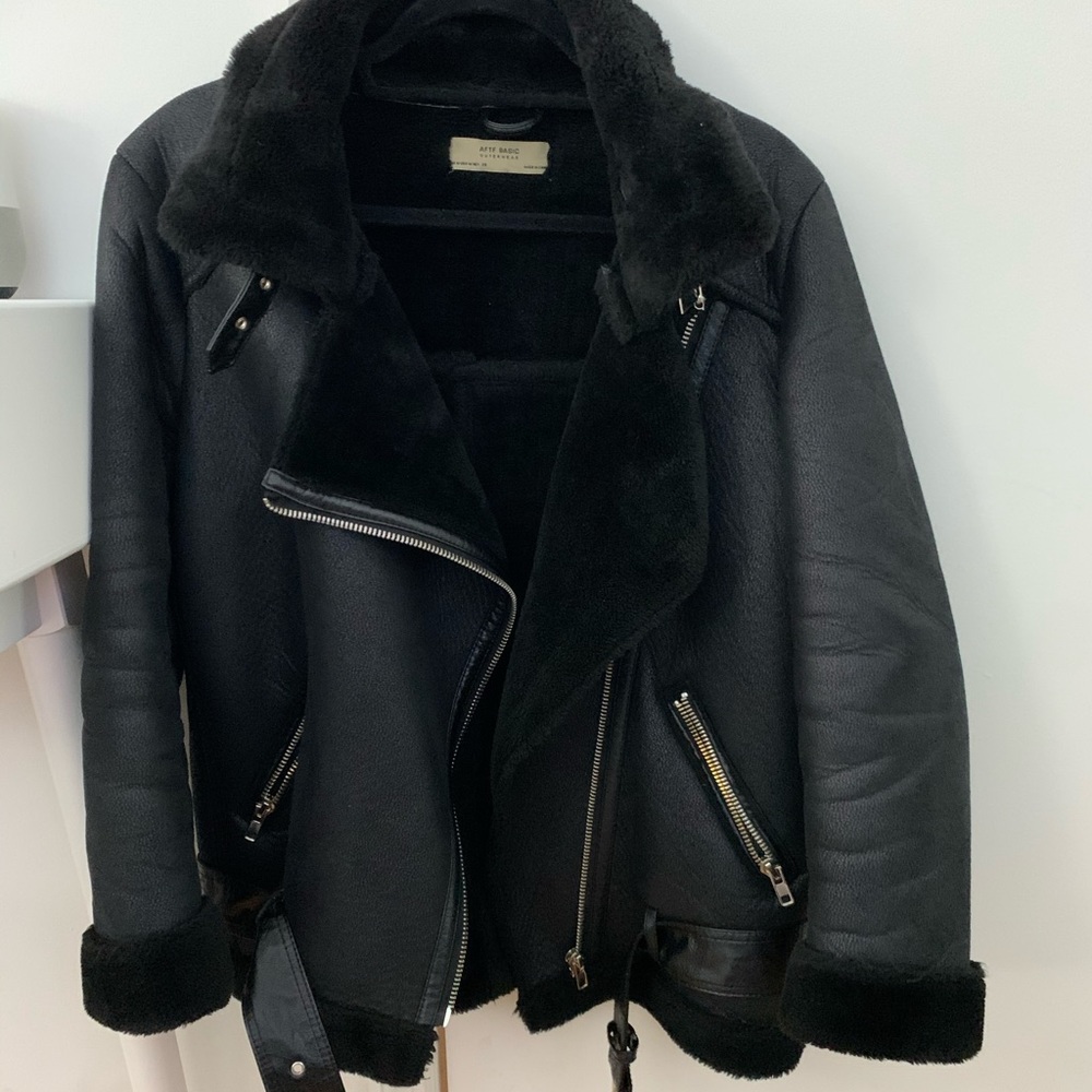 Faux Fur Moto Coat